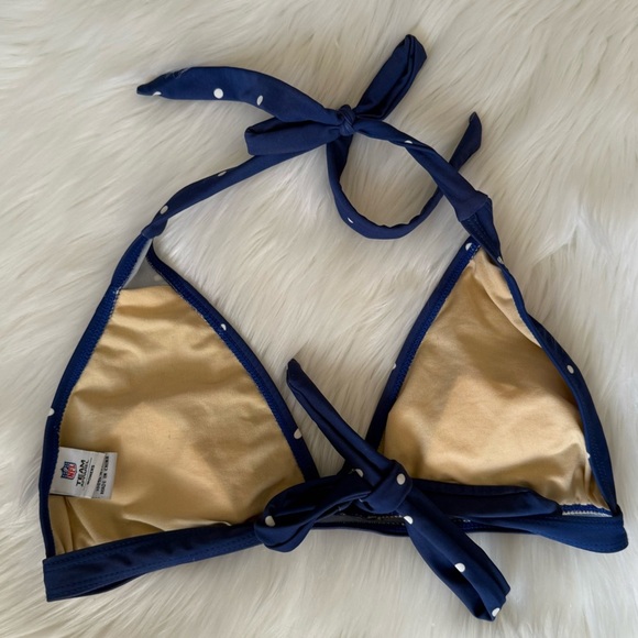 Women's NFL New York Giants Blue Polka Dot Bikini Top Medium - Picture 5 of 5